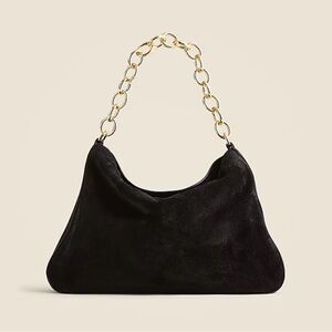 J. Crew Suede Berkeley Bag in black with Gold Chain
